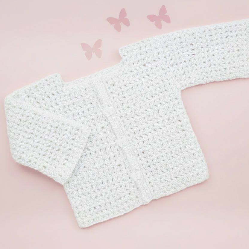 gilet layette "youpi" de Un crochet par ici
