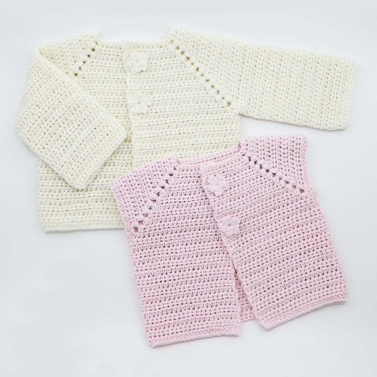 Kit Crochet Layette - Gilet "Fleurs"