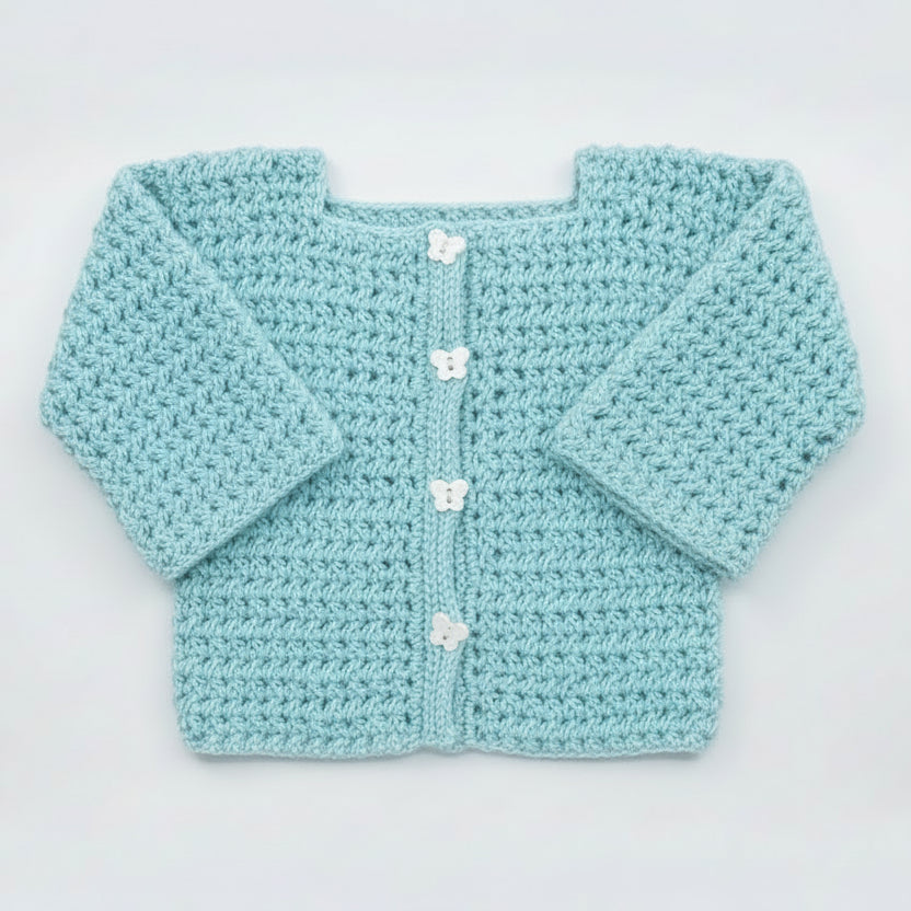 gilet layette "Youpi" de Un crochet par ici