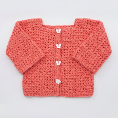 gilet layette "Youpi" corail de Un crochet par ici
