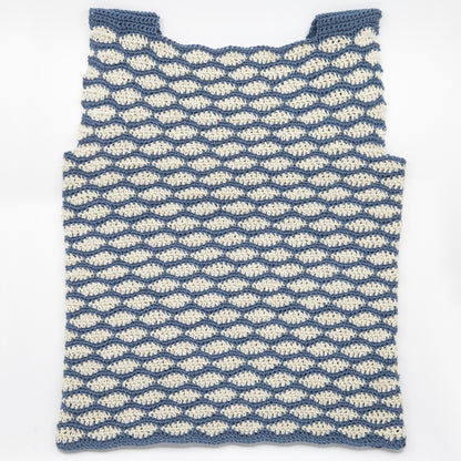 Kit crochet Haut Didon - coloris bleu & crème - Un crochet par ici