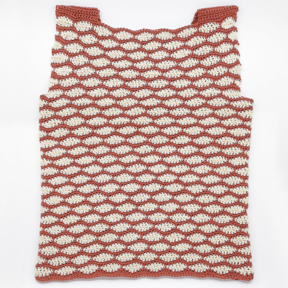 Kit crochet Haut Didon - coloris rouge brique & crème - Un crochet par ici