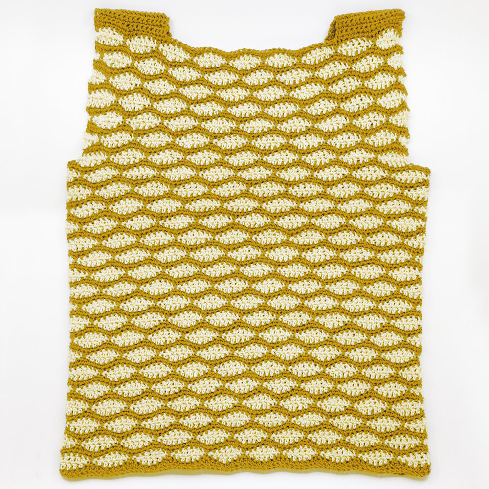 Kit crochet Haut Didon - coloris jaune & crème - Un crochet par ici