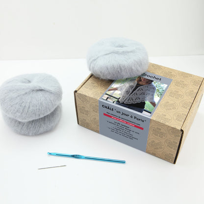 Kit crochet châle Un jour à Paris - boîte - Un crochet par ici