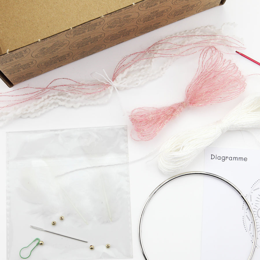 Kit crochet attrape rêves - fournitures - Un crochet par ici