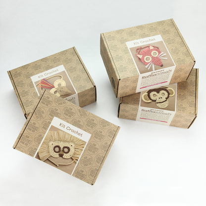 Kit crochet masque Raffianimals - boîtes - Un crochet par ici