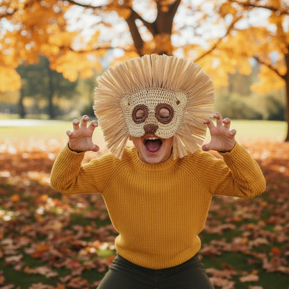 masque lion raffianimals de Un crochet par ici