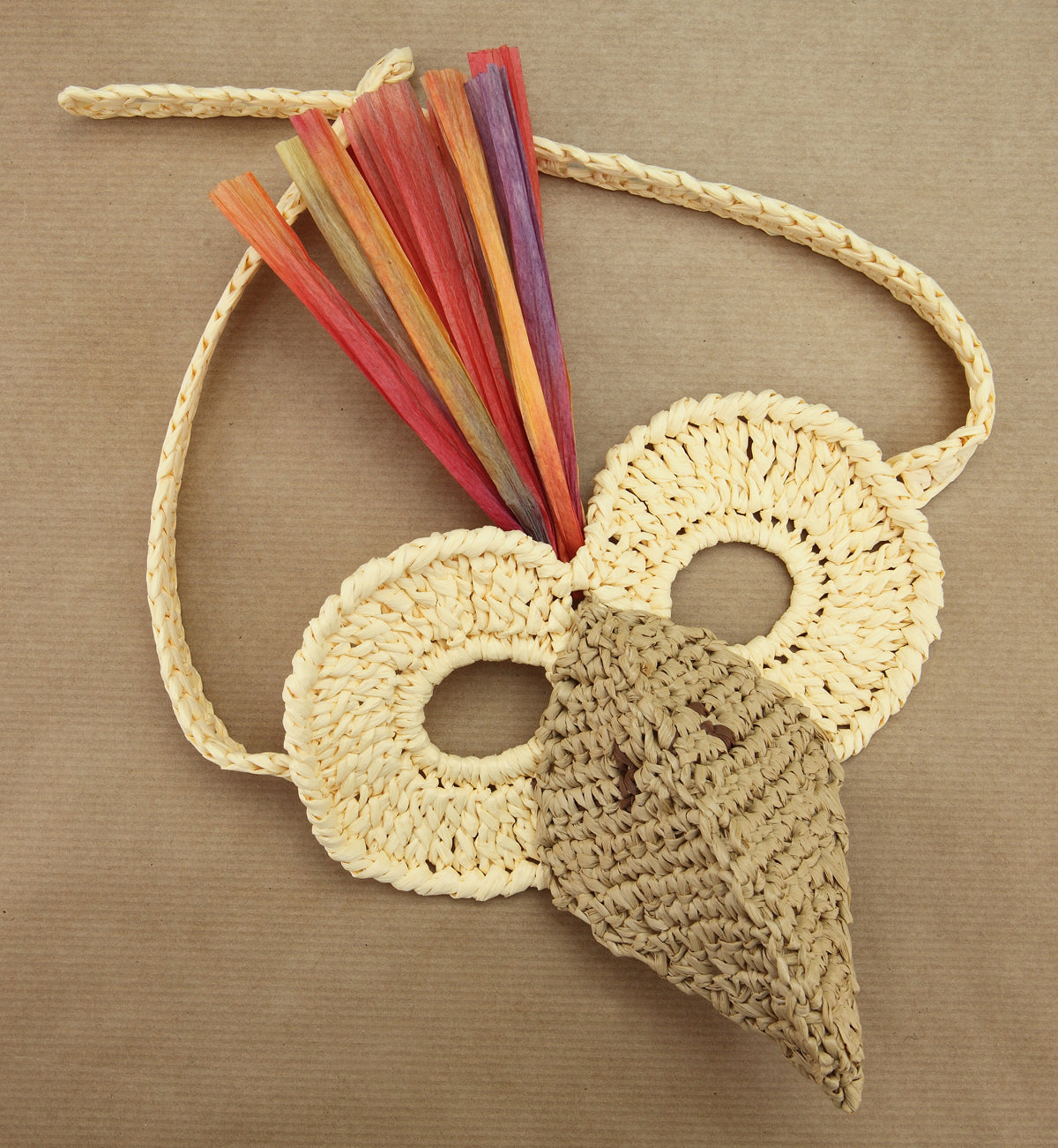 Kit crochet masque Raffianimals - oiseau - Un crochet par ici