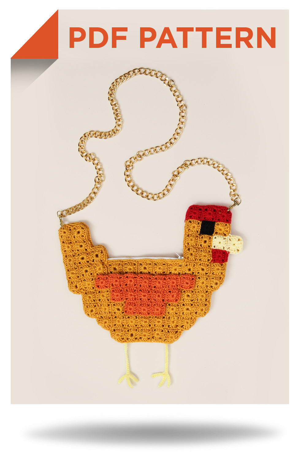 Patron Crochet sac poule pixelisé - Un crochet par ici