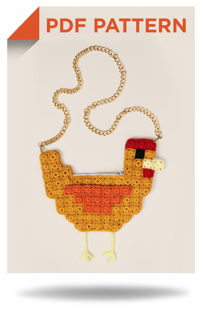 Patron Crochet sac poule pixelisé - Un crochet par ici