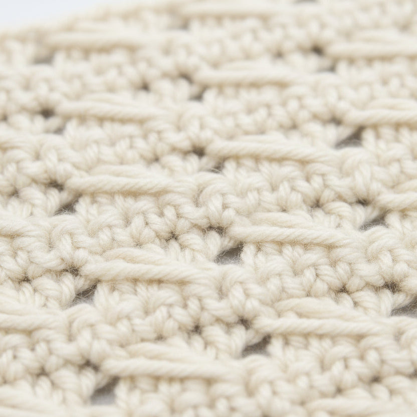 Kit crochet écharpe Judith- détail point Judith crème - Un crochet par ici
