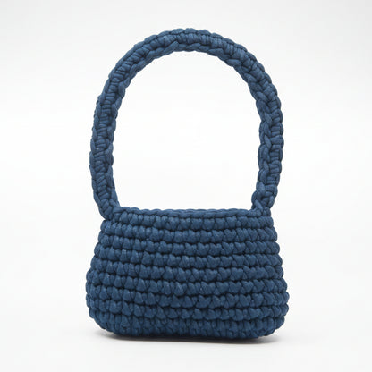 Kit crochet sac baguette Viennoise - coloris bleu - Un crochet par ici