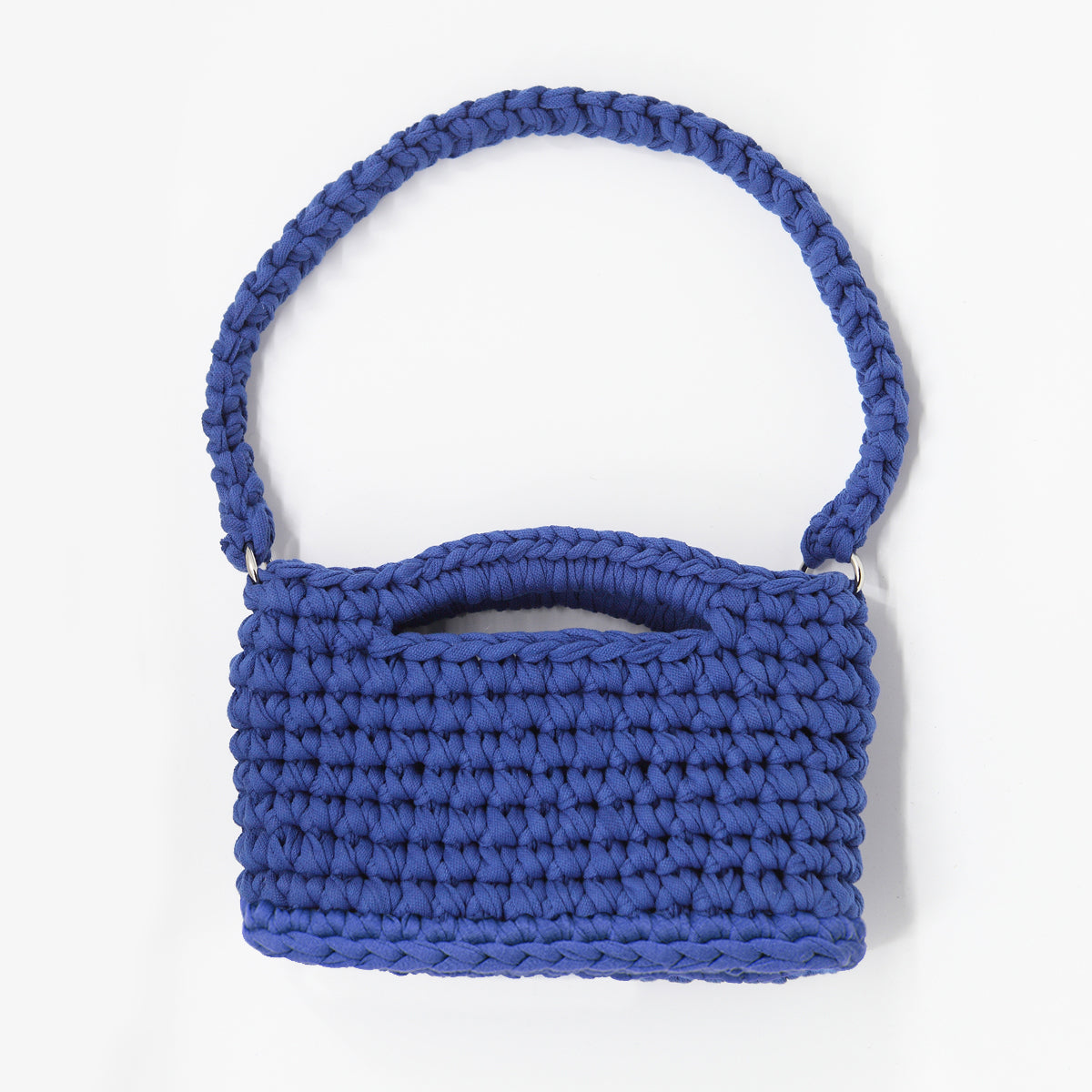 sac baguette épis - coloris bleu - Un crochet par ici
