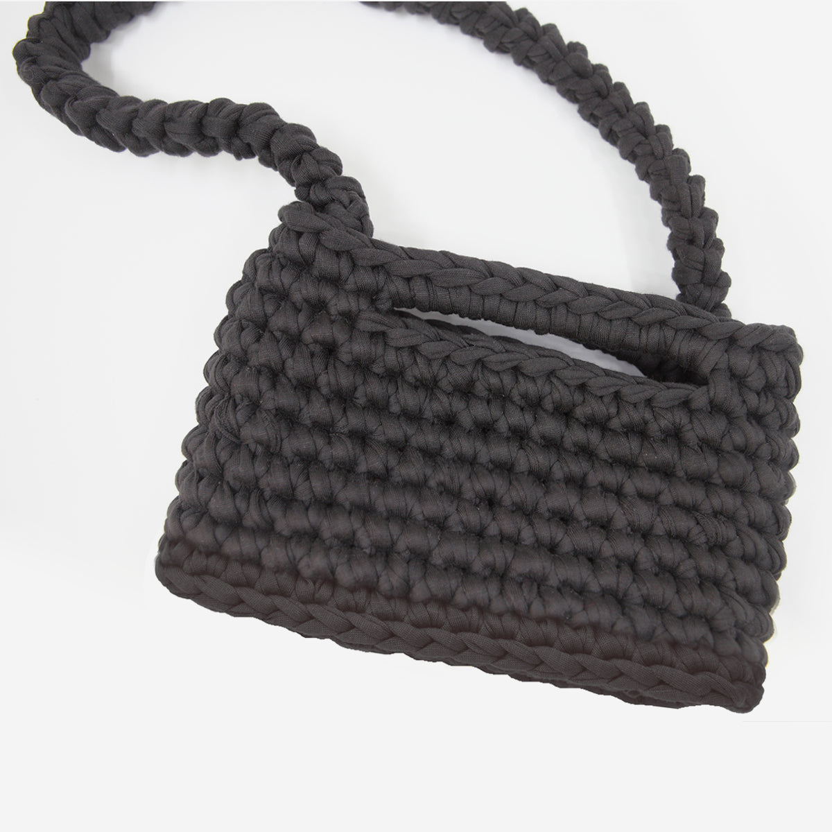 sac baguette épis - coloris noir - Un crochet par ici