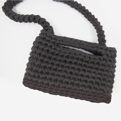 sac baguette épis - coloris noir - Un crochet par ici