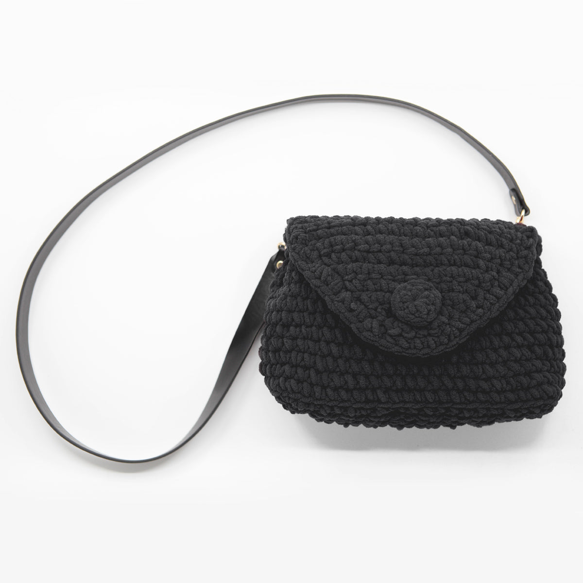 Kit crochet - Sac "Softy" - Coloris noir - Un crochet par ici
