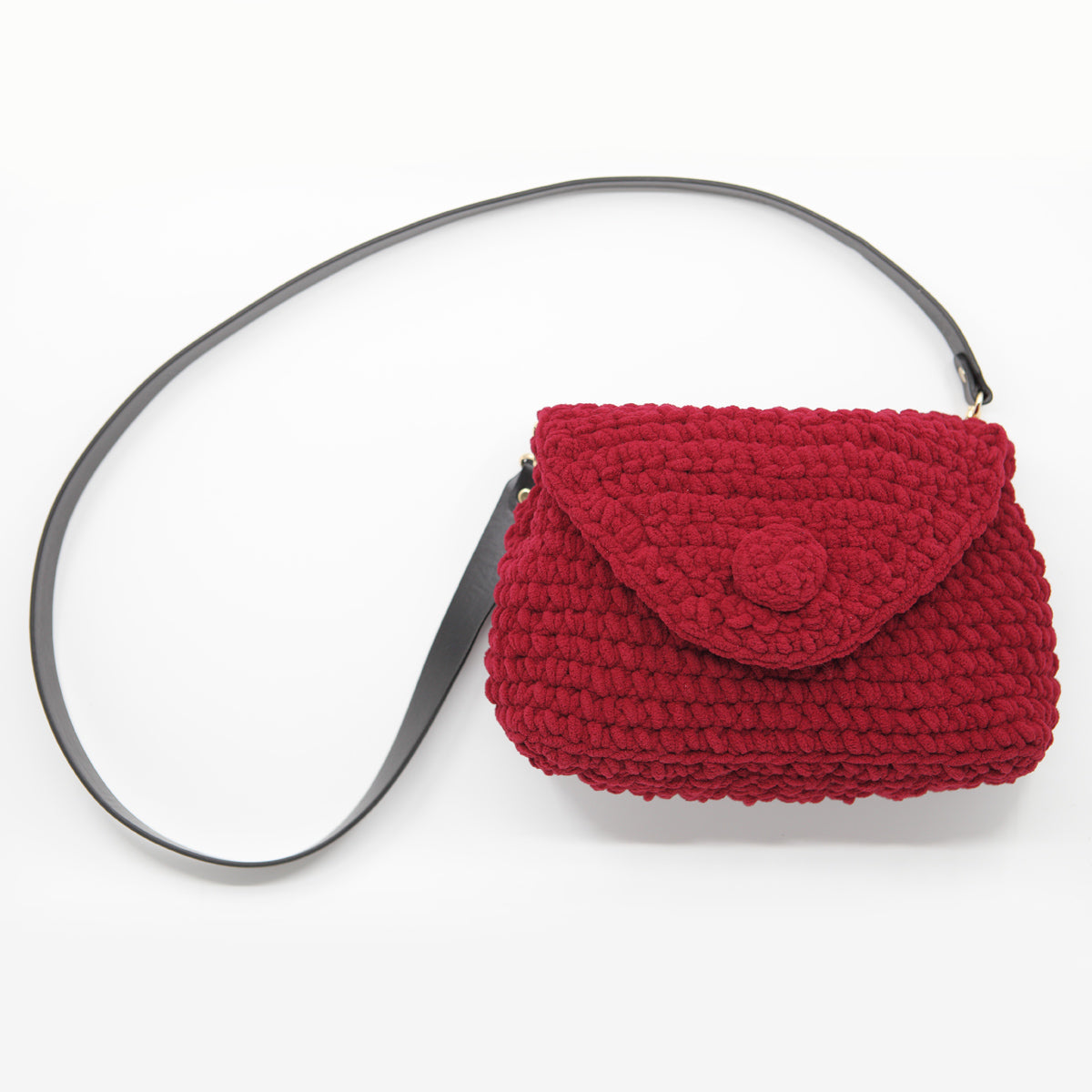 Kit crochet - Sac "Softy" - Coloris rouge sombre - Un crochet par ici