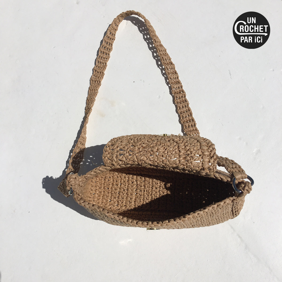 Kit crochet sac Soleil - vue du dessus - Un crochet par ici