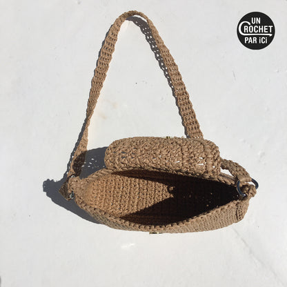 Kit crochet sac Soleil - vue du dessus - Un crochet par ici