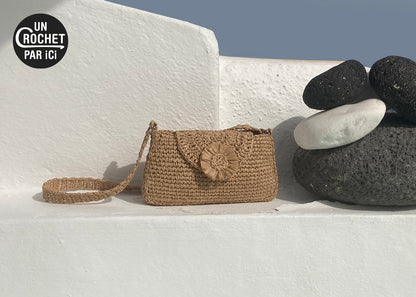 Kit crochet sac Soleil - coloris paille foncé - Un crochet par ici