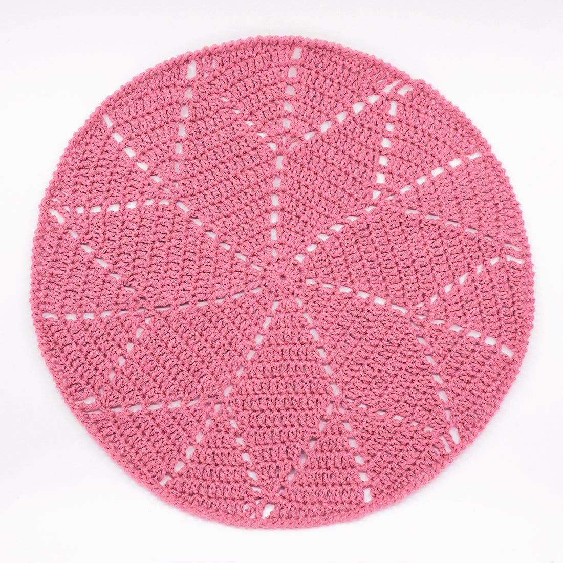 Kit crochet Set de table - coloris rose - Un crochet par ici