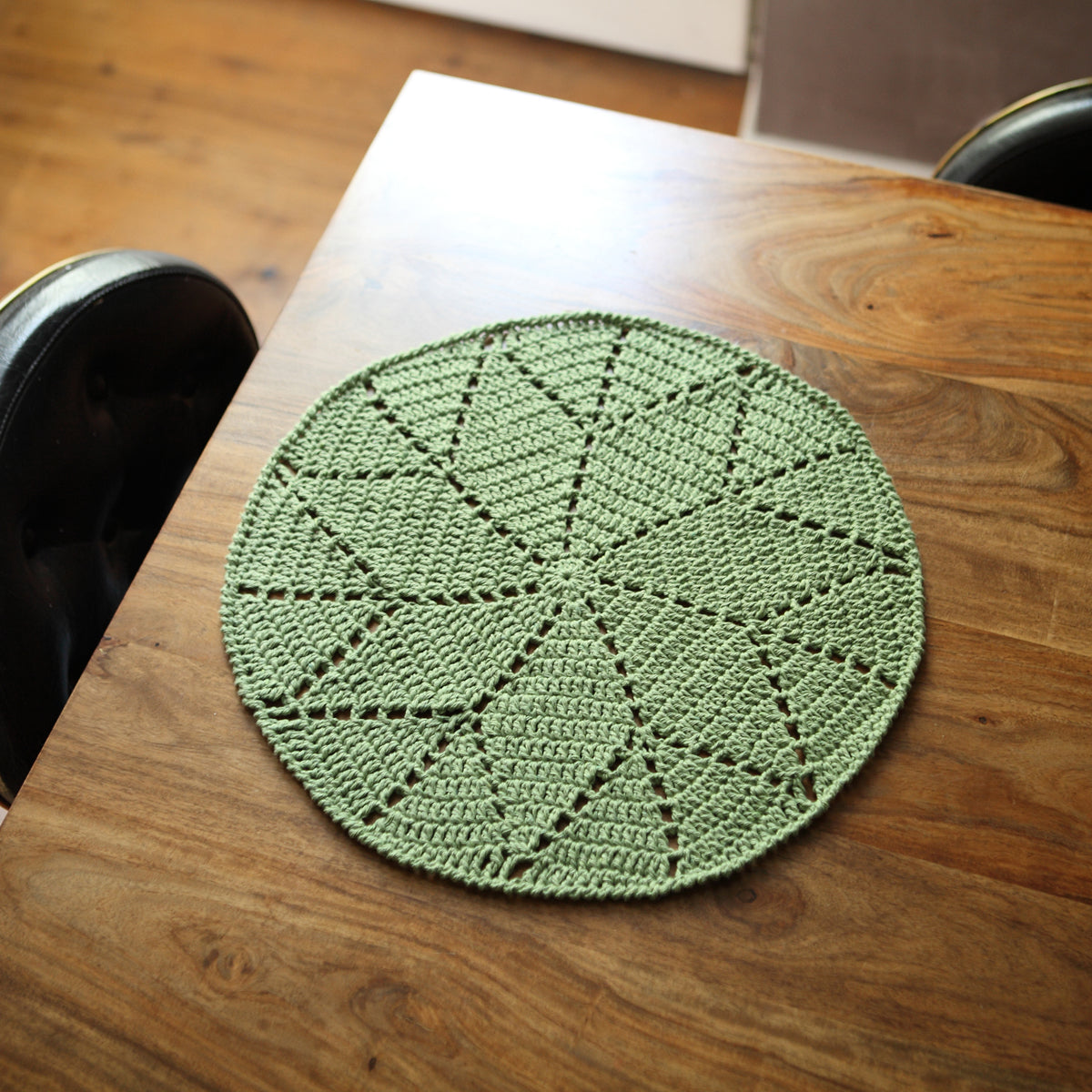 Kit crochet Set de table - coloris vert - Un crochet par ici