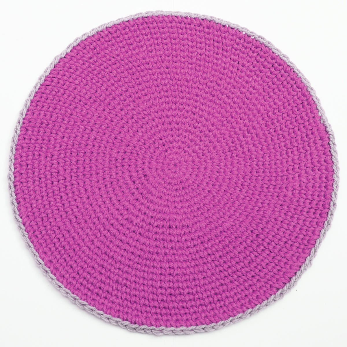 Kit crochet Tapis Gridou - coloris prune - Un crochet par ici
