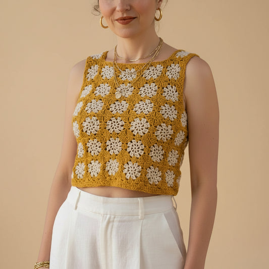 Top "Issime" à crocheter en granny, une création de Un crochet par ici.